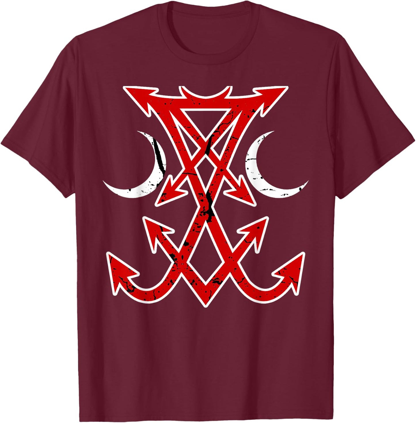 Lucifer Sigil Devil Occult Satanic Gothic Satan T-Shirt - T-Shirt | Maroon