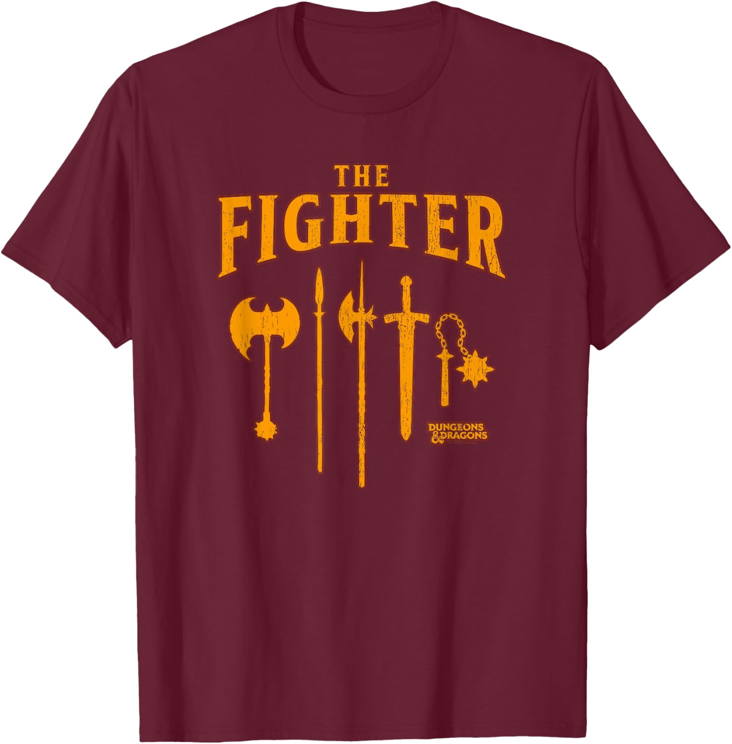 Dungeons & Dragons The Fighter Class Weapons Logo T-Shirt - T-Shirt | Maroon