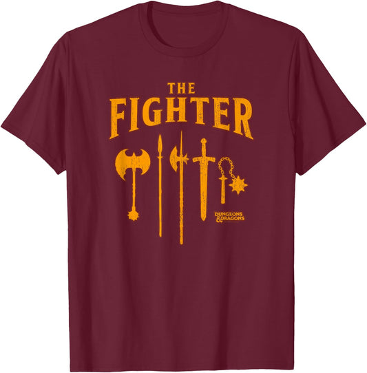 Dungeons & Dragons The Fighter Class Weapons Logo T-Shirt - T-Shirt | Maroon