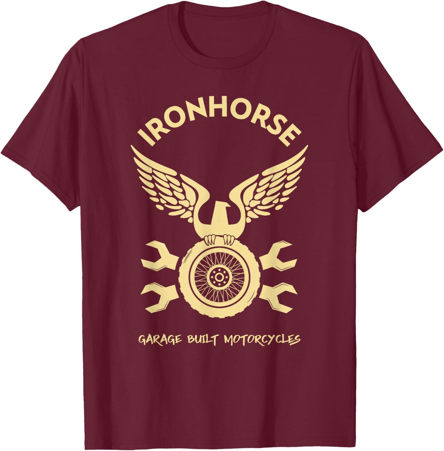 Graphic Motorcycle Men Shirt Rider Gift Apparel T-Shirt - T-Shirt | Maroon
