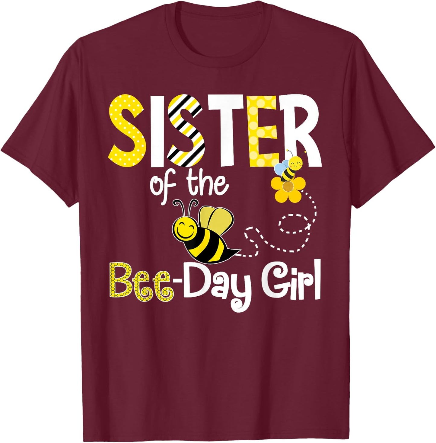 Bee Birthday Matching Shirt Hive Party Theme T-Shirt - T-Shirt | Maroon