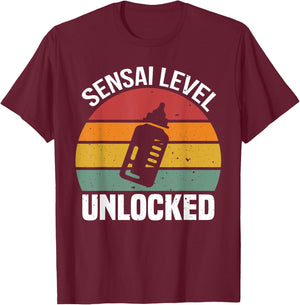 Sensai Level Unlocked Soon To Be Dad Pregnancy Announcement T-Shirt - T-Shirt | Maroon