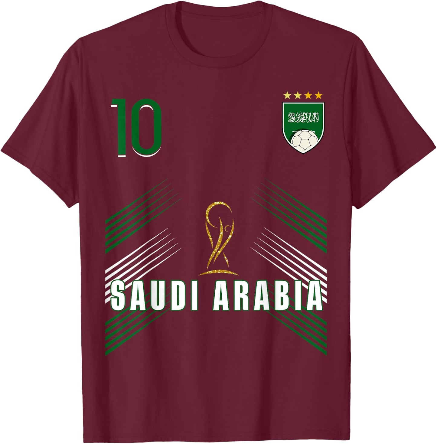 Retro Saudi Arabia Flag Saudi Arabian Pride Lovers T-Shirt - T-Shirt | Maroon