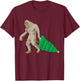 Bigfoot Santa Claus Hat Sasquatch Christmas Tree Funny Gift T-Shirt - T-Shirt | Maroon