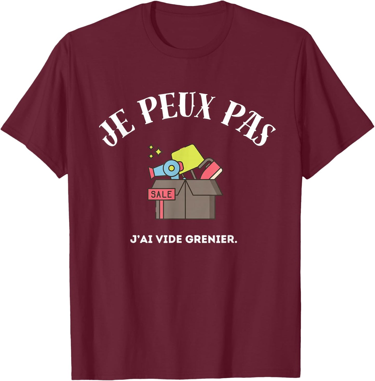 I Can't, I Empty Attic , Black, S T-Shirt - T-Shirt | Maroon