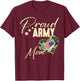 Proud Army MOM Camouflage Dog Tag USA American Flag T-Shirt - T-Shirt | Maroon