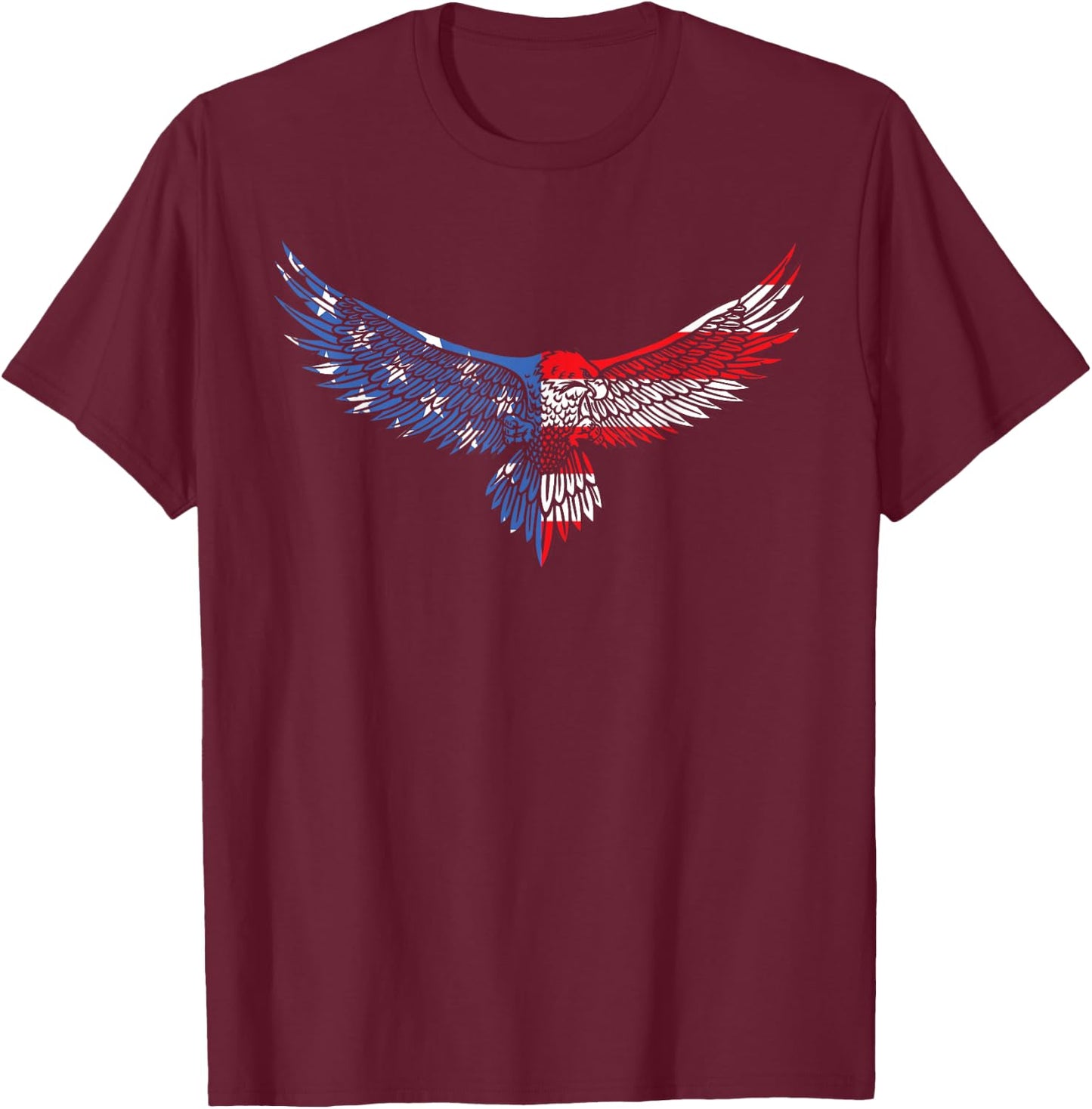 American Flag an Eagle Mullet Patriotic Dad Husband T-Shirt - T-Shirt | Maroon