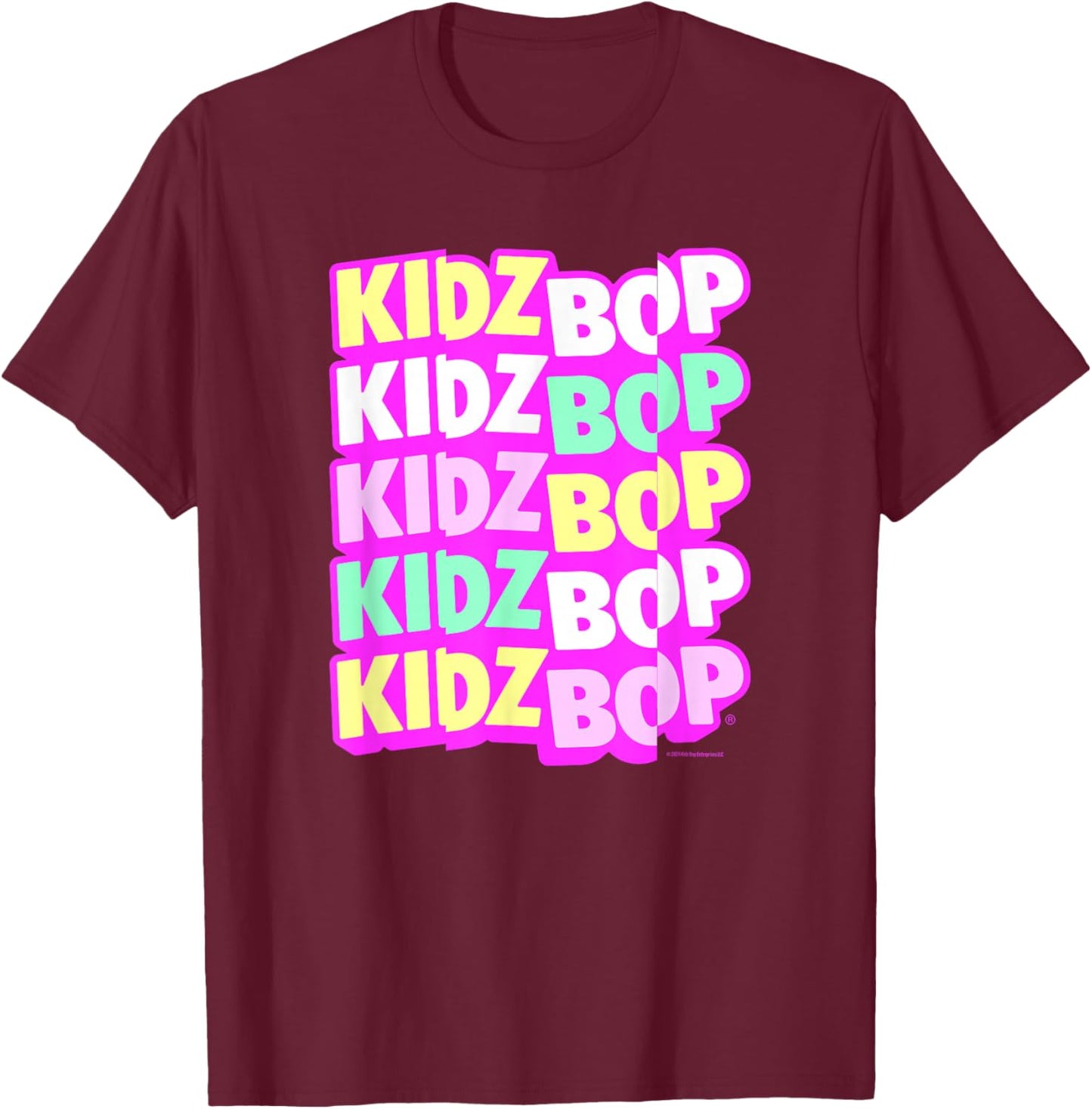 KIDZ BOP Merch – Pastel KIDZ BOP Logo T-Shirt - T-Shirt | Maroon