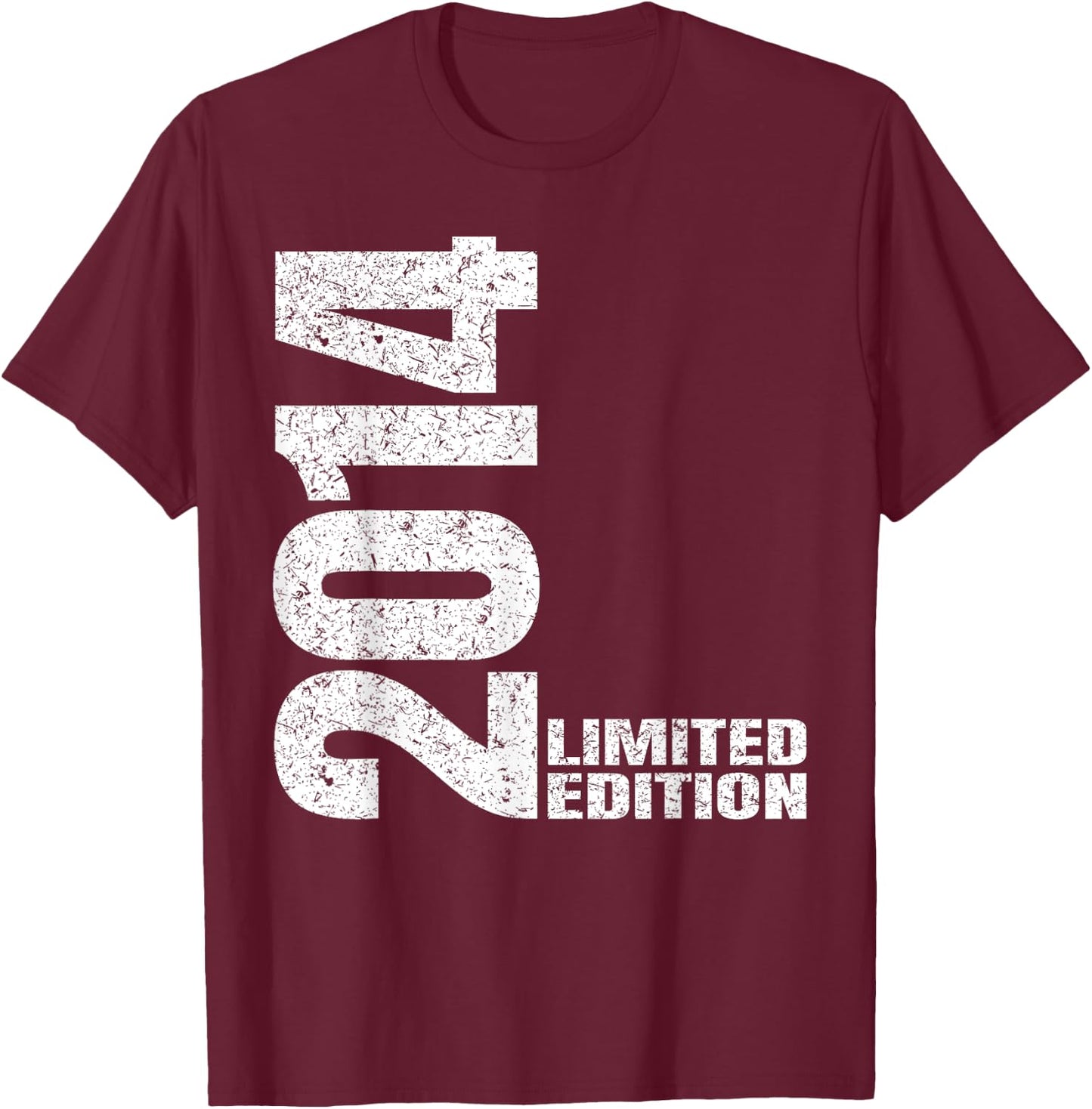 Vintage 2014 Limited Edition Classic 2014 Men Women Birthday , Black, S T-Shirt - T-Shirt | Maroon
