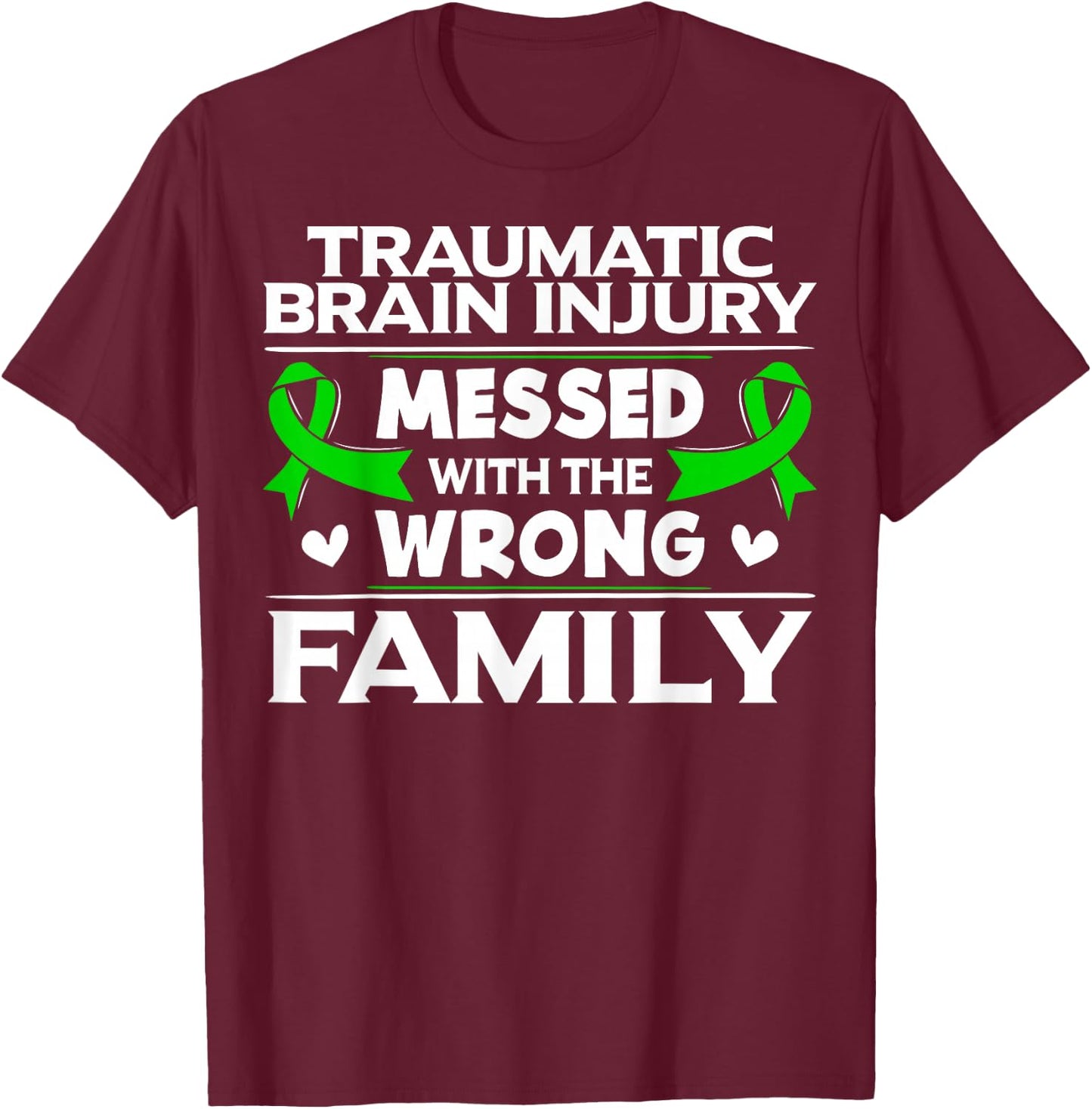 TBI Survivor Intracranial Injury Awareness Ribbon T-Shirt - T-Shirt | Maroon