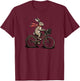 Rabbit Riding a Bicycle Retro Hare Whimsical Vintage Bunny T-Shirt - T-Shirt | Maroon