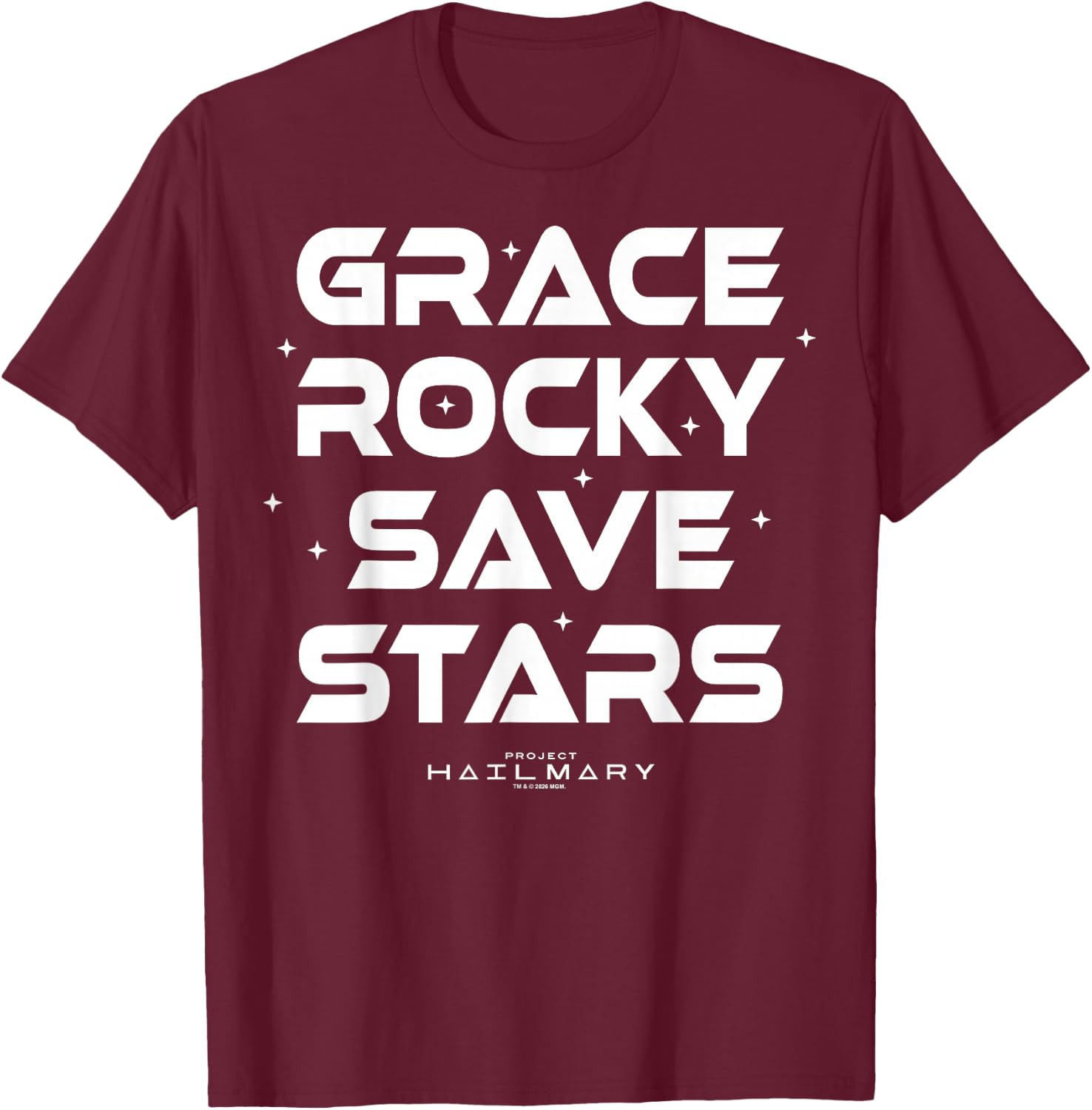Project Hail Mary Grace Rocky Save Stars Poster T-Shirt - T-Shirt | Maroon