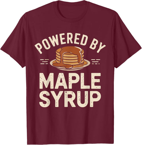Powered by Maple Syrup Pancake Lover Funny Pancake Waffle
