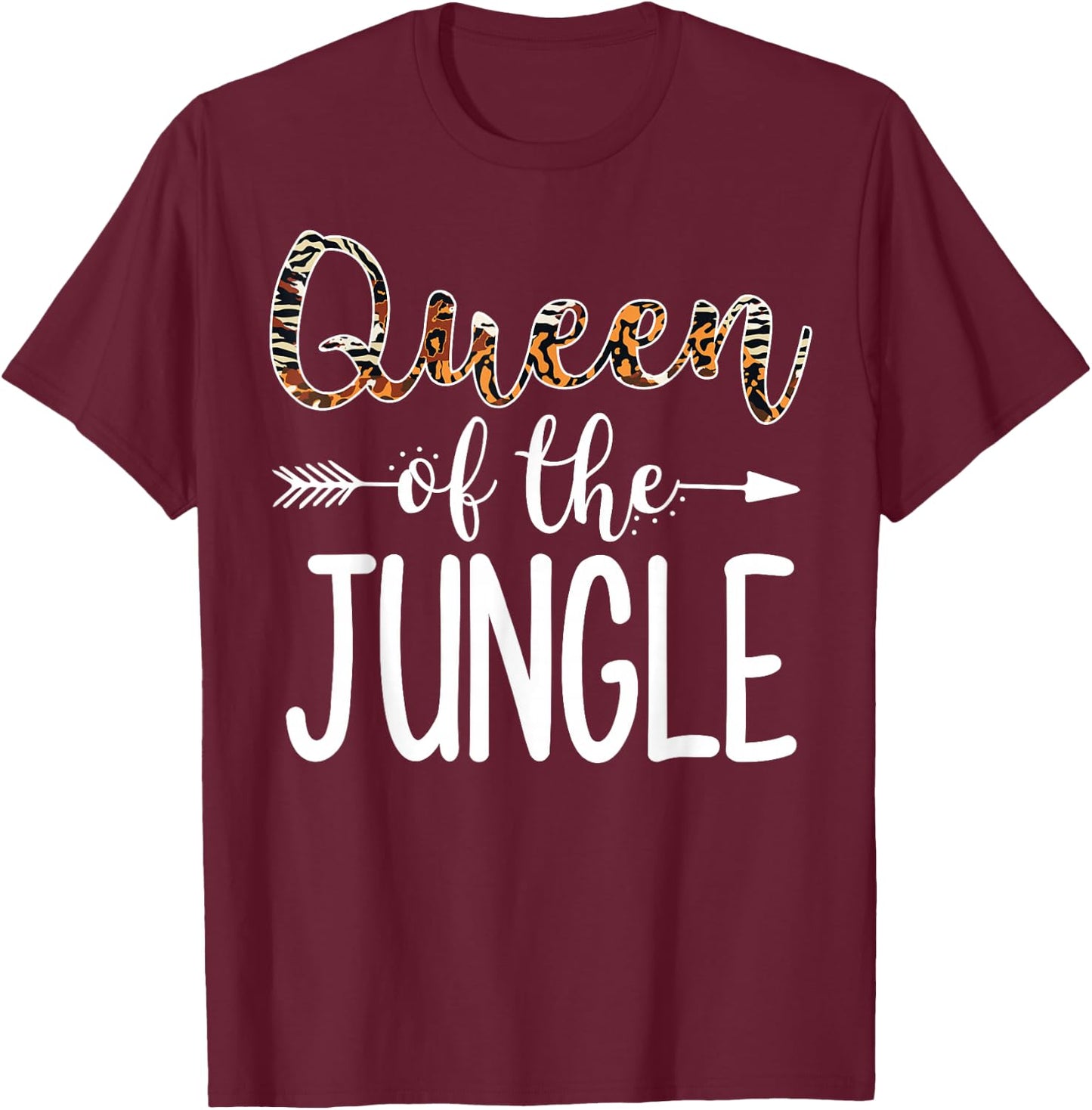 Queen of Jungle Safari Squad Zoo Matching Safari Trip Family T-Shirt - T-Shirt | Maroon