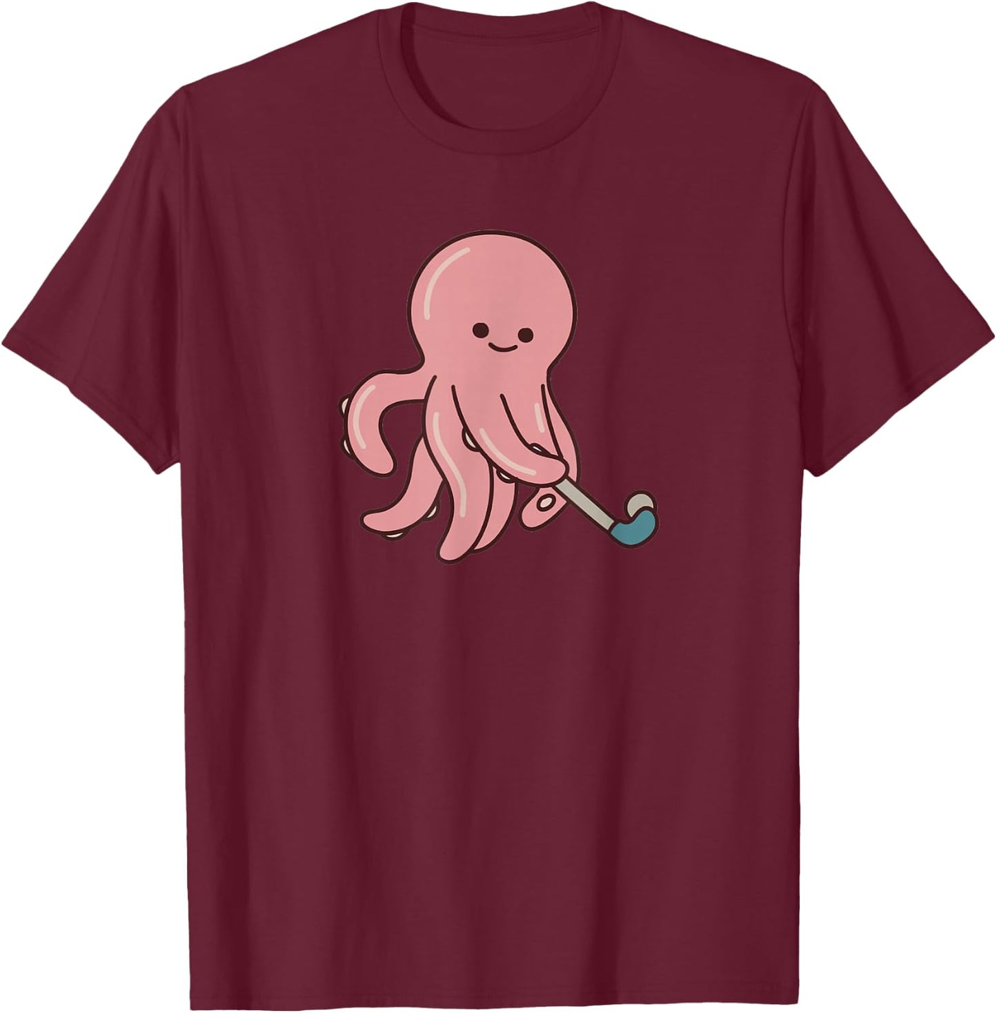 Octopus Golf Player Sea Animals Marine Animal T-Shirt - T-Shirt | Maroon