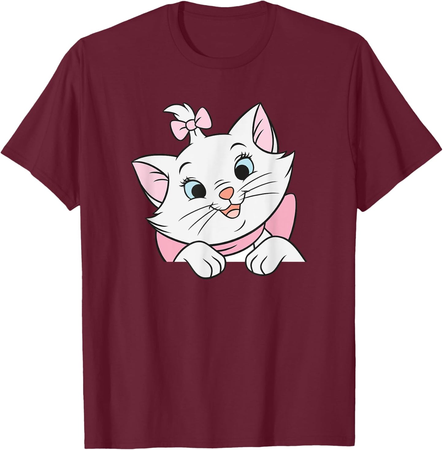 Aristocats Marie Cat Looks Cute , Black, S T-Shirt - T-Shirt | Maroon