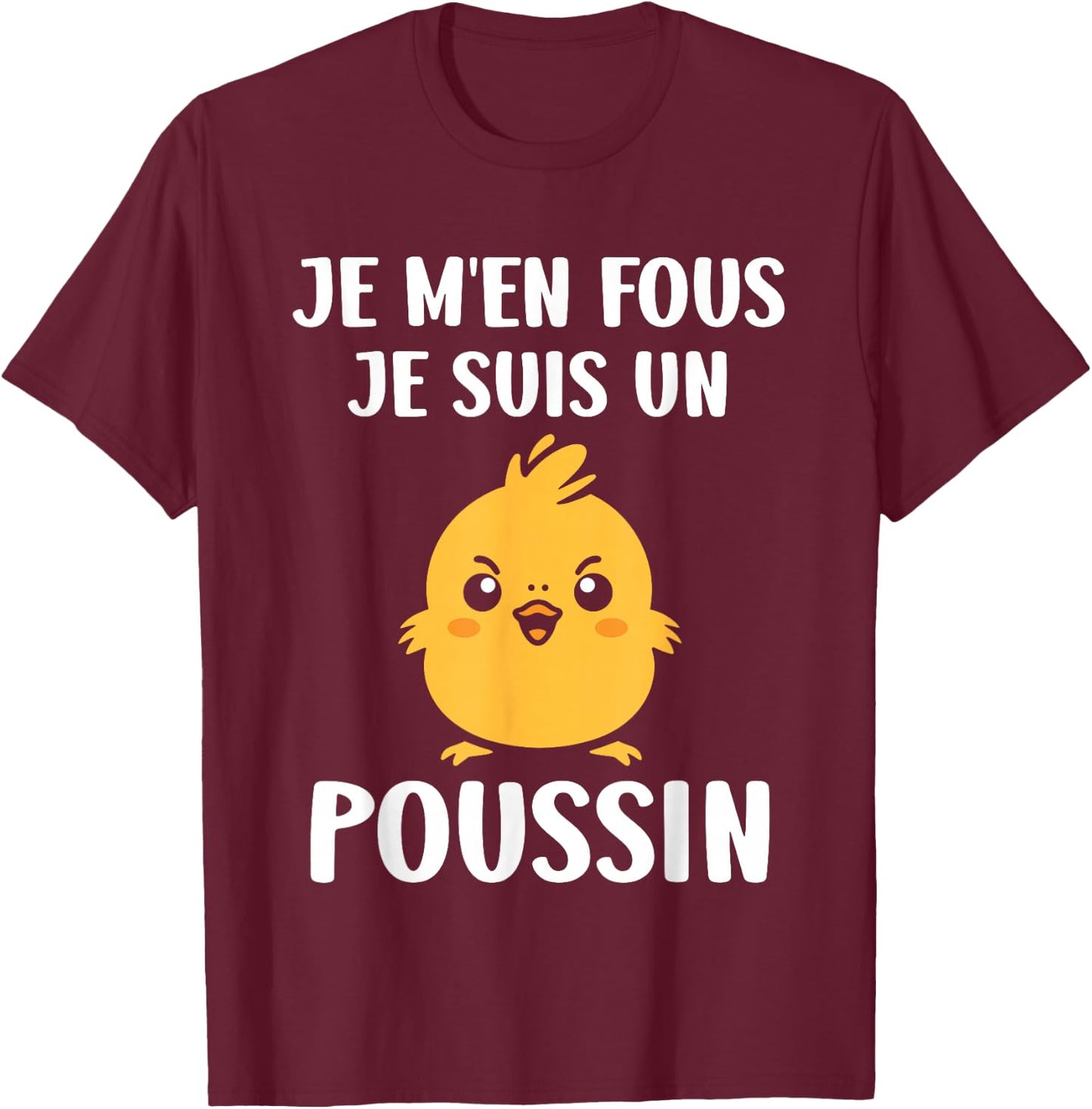 Funny chicks Funny I don't care I'm a chick , Black, S T-Shirt - T-Shirt | Maroon