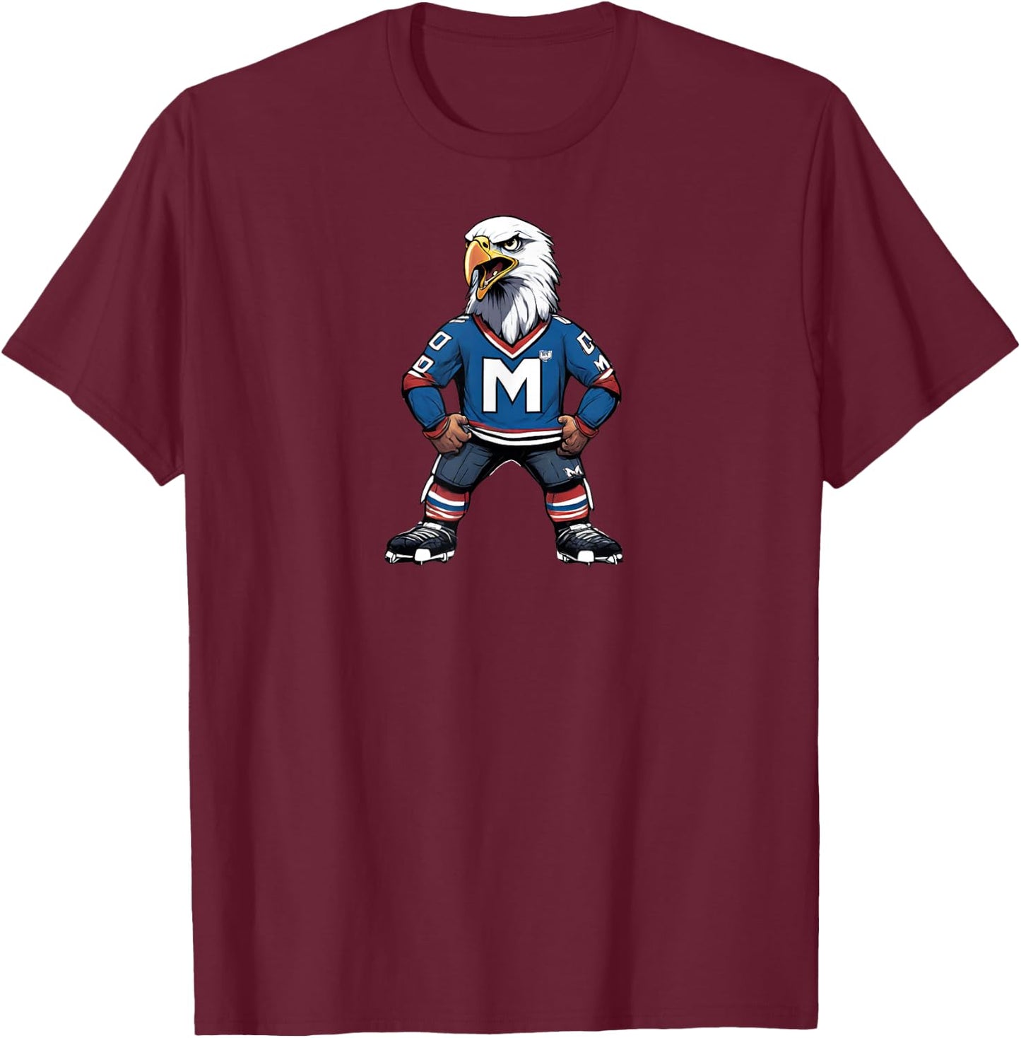 with Adler Fan Ice Hockey Rise Mannheim, black T-Shirt - T-Shirt | Maroon