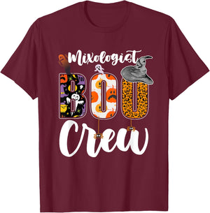 Mixologist Boo Crew Halloween Matching Bartender T-Shirt - T-Shirt | Maroon