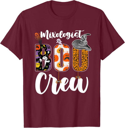 Mixologist Boo Crew Halloween Matching Bartender T-Shirt - T-Shirt | Maroon