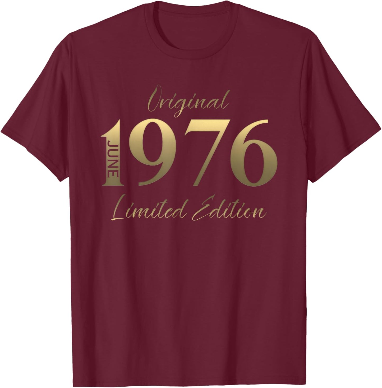 50 Ans Anniversaire Homme Cadeau Juin 1976 Vintage T-Shirt - T-Shirt | Maroon