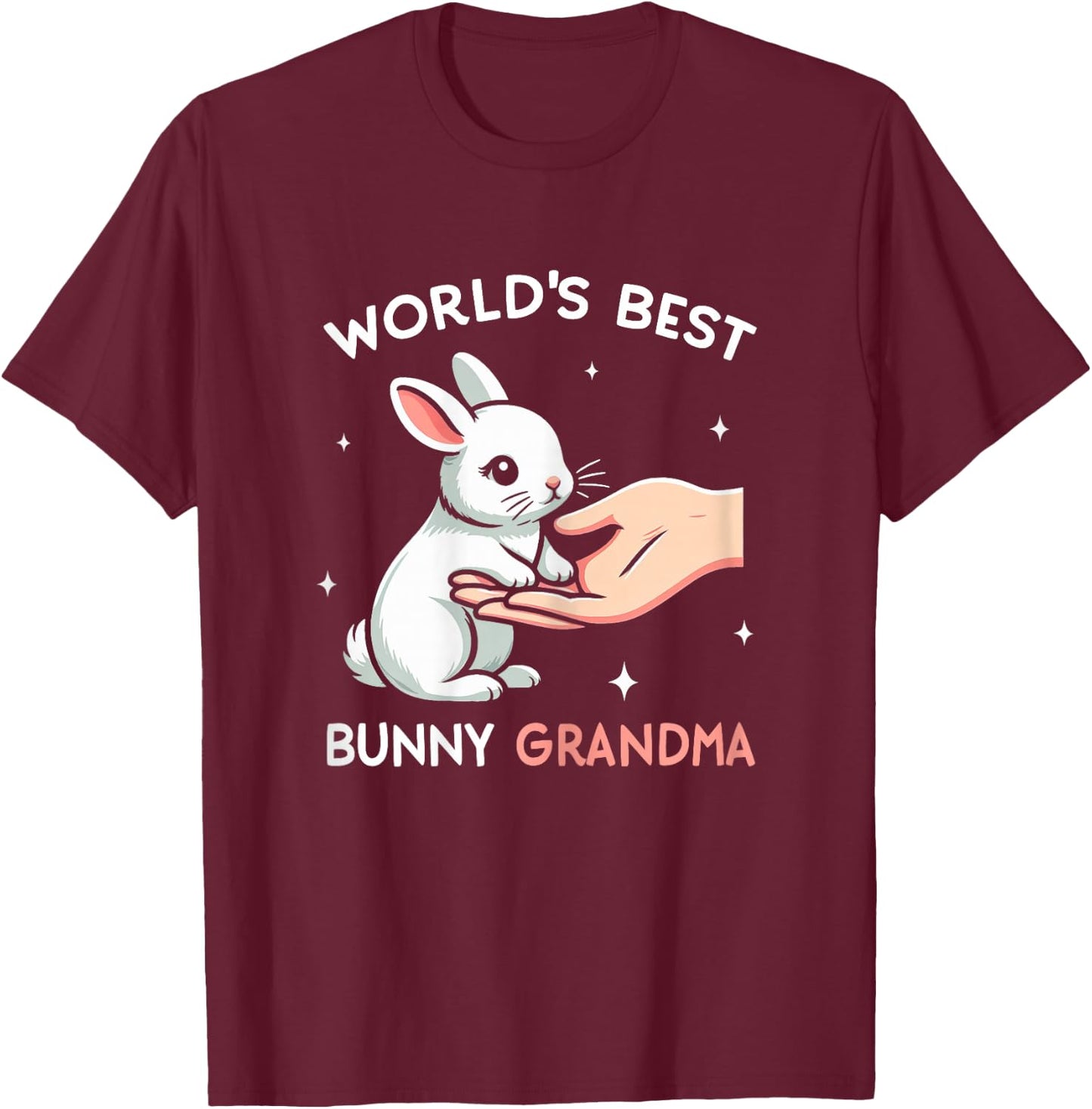World´s Best Bunny Grandma Rabbit Love Easter Girls T-Shirt - T-Shirt | Maroon