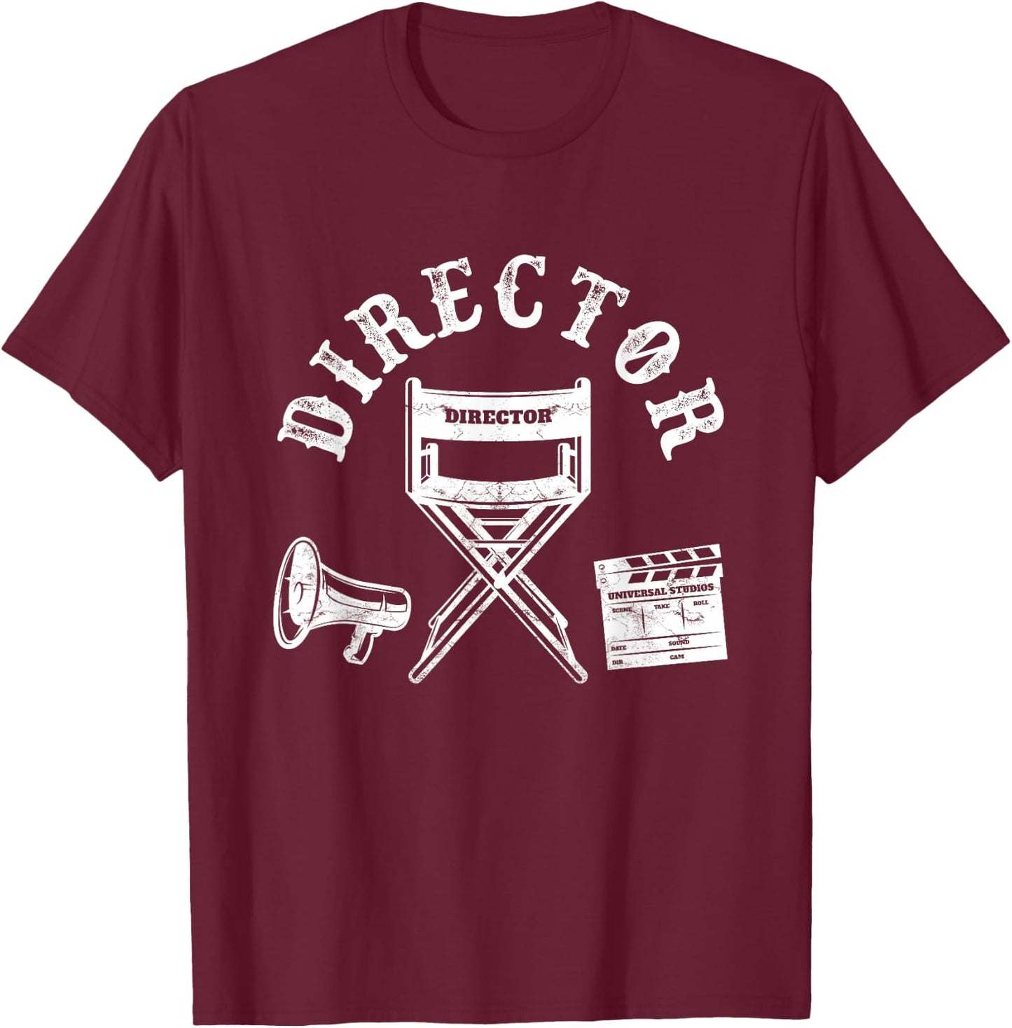 Movie Director Chair and Movie Director Funny , Black, S T-Shirt - T-Shirt | Maroon