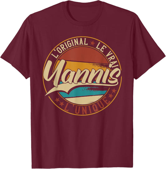 Yannis The Original The True The Unique Men & Boys , Black, S T-Shirt - T-Shirt | Maroon