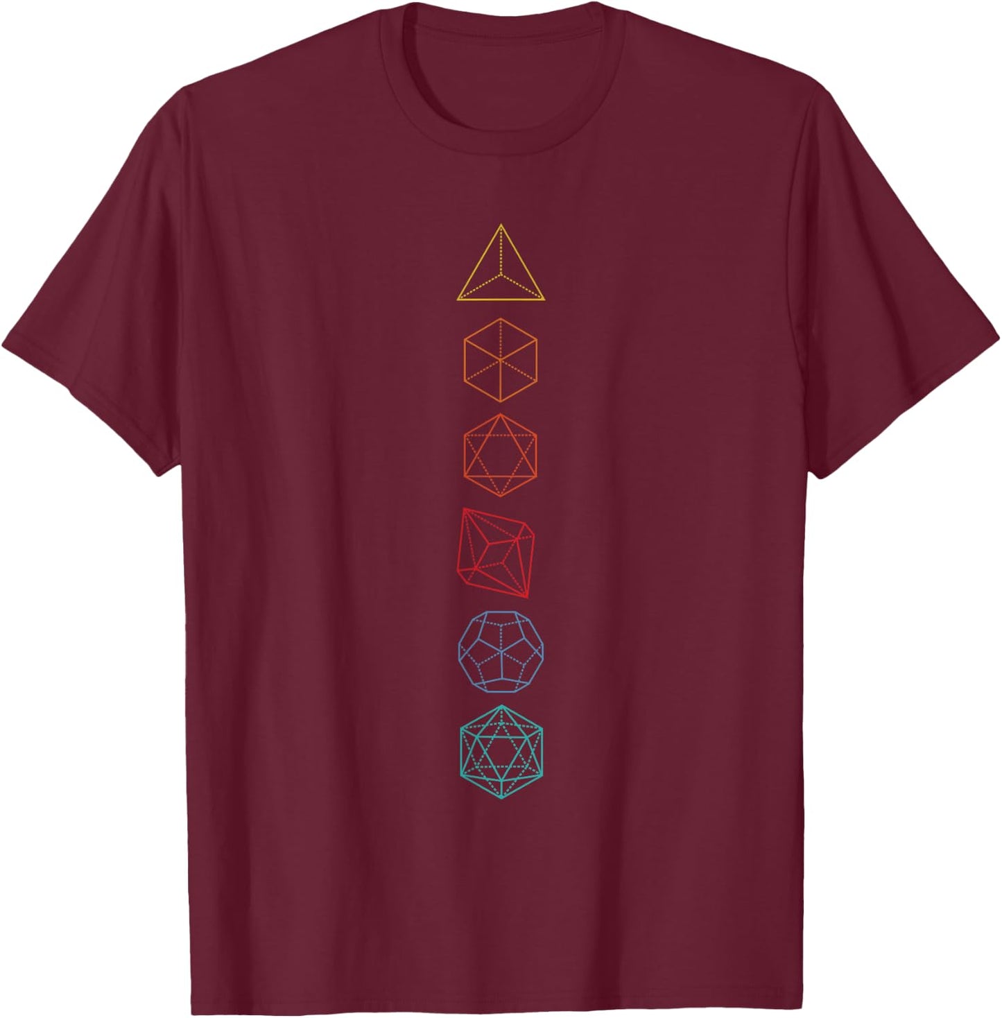 RPG Dice Game Master Role Playing Geometry Dice , black T-Shirt - T-Shirt | Maroon