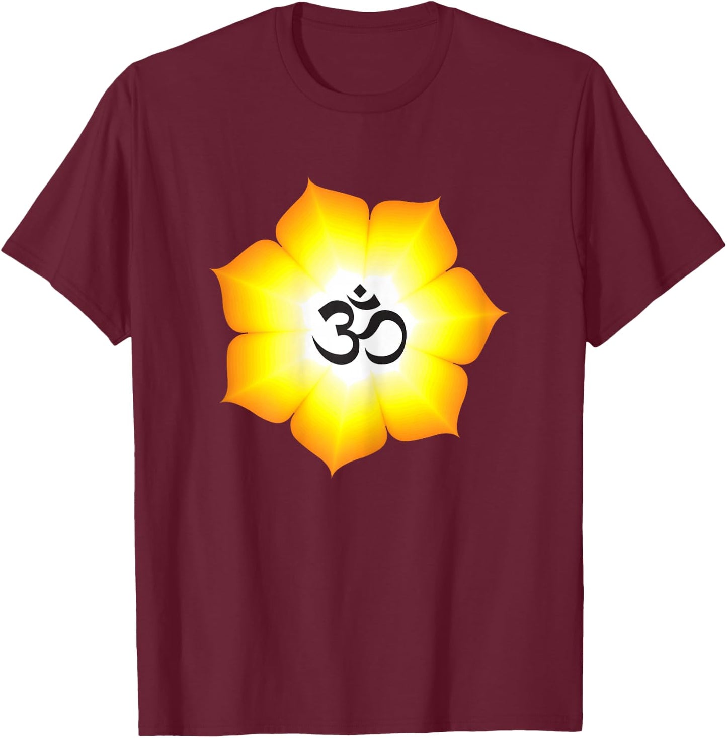 OM White Yoga T-Shirt - T-Shirt | Maroon
