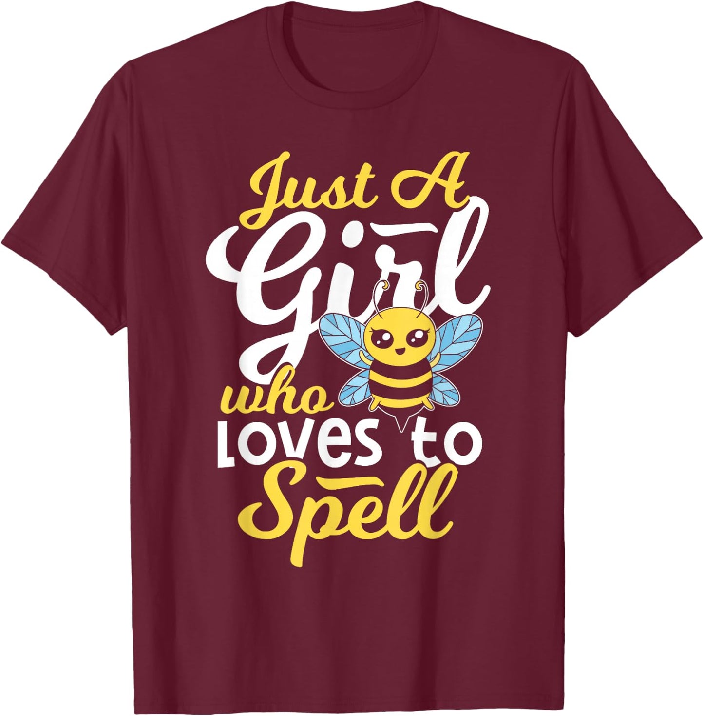 Spelling Bee Comeptition Winner - Girl Spelling Bee T-Shirt - T-Shirt | Maroon
