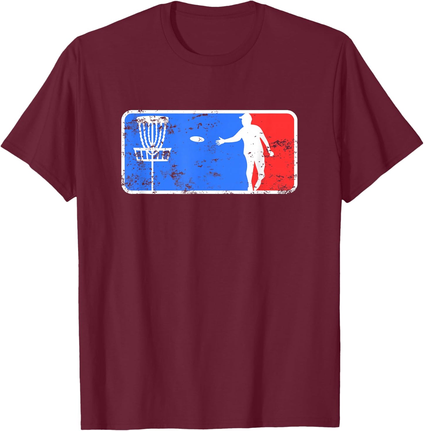 Retro Frisbee Disc Golf T-Shirt - T-Shirt | Maroon