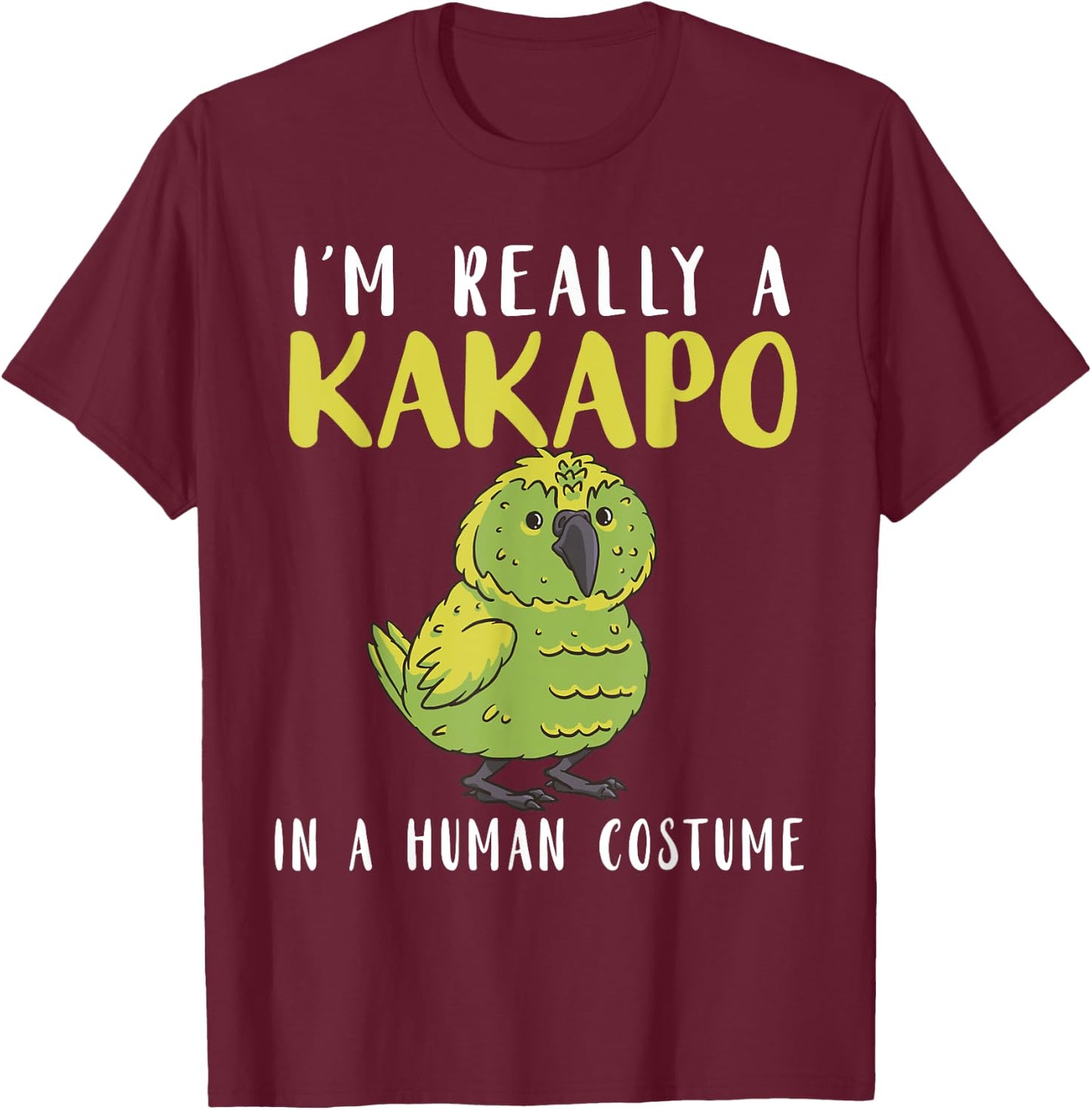 Kakapo Human Costume Kakapo Parrot Kakapo Bird New Zealand T-Shirt - T-Shirt | Maroon