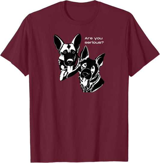 German Shepherd Head Tilt T-Shirt - T-Shirt | Maroon