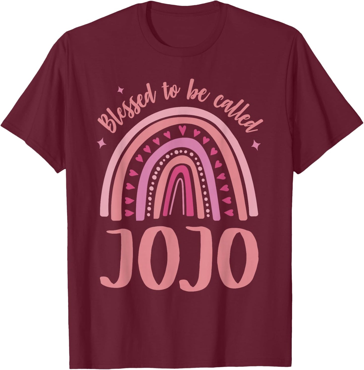 Jojo for Grandma Women Mother's Day Blessed Jojo T-Shirt - T-Shirt | Maroon