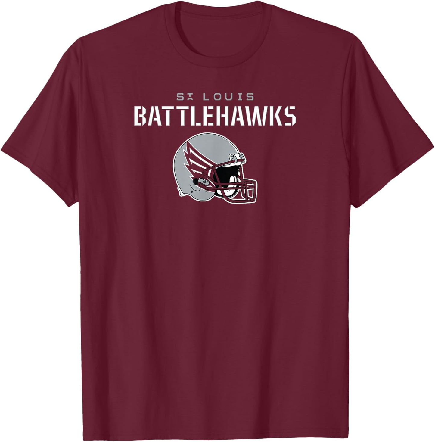 St. Louis Battlehawks - Vintage Helmet - St. Louis Football T-Shirt - T-Shirt | Maroon