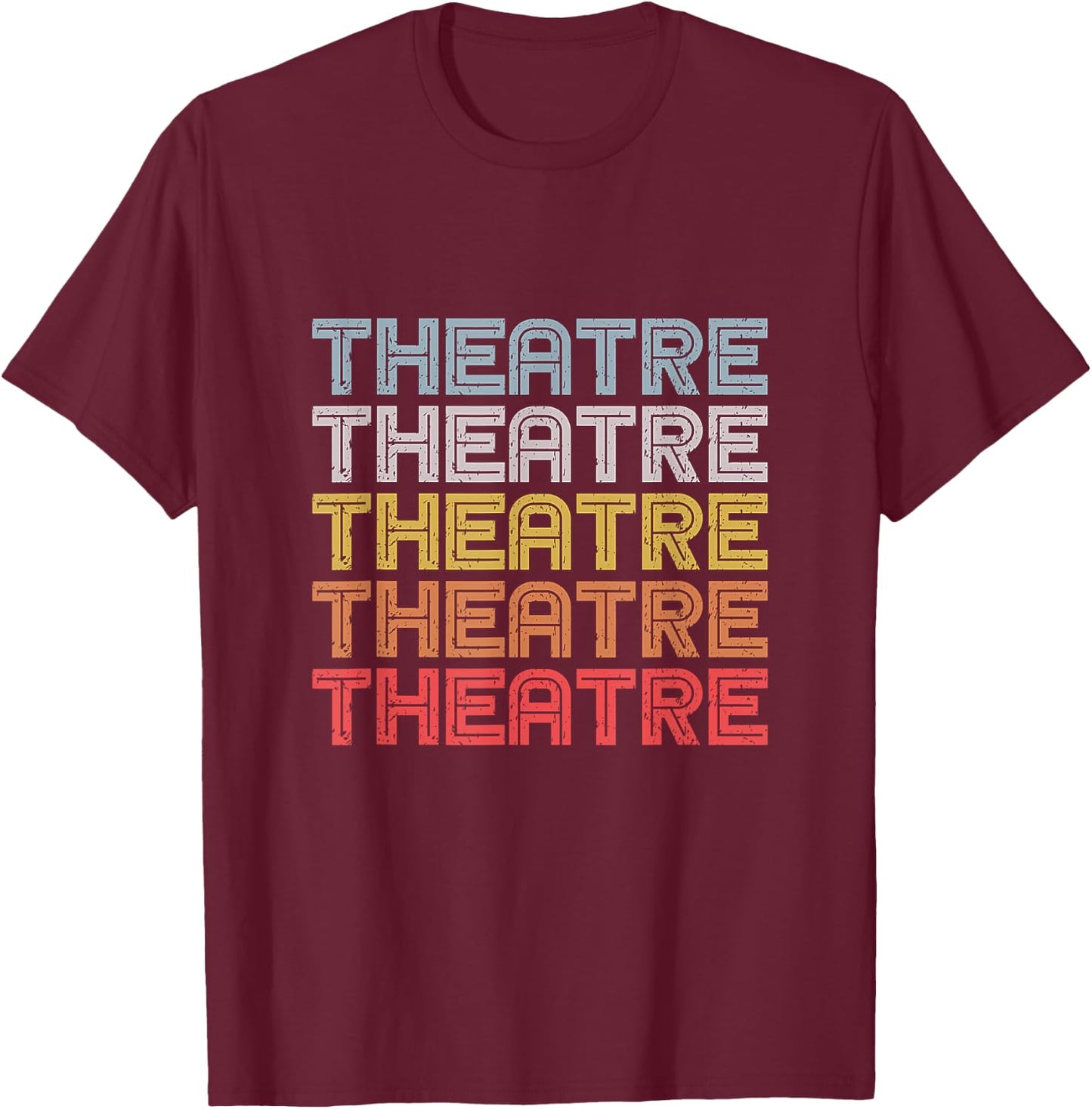 Retro Theatre Shirt Act Drama Teenagers Gift Youth Kids T-Shirt - T-Shirt | Maroon