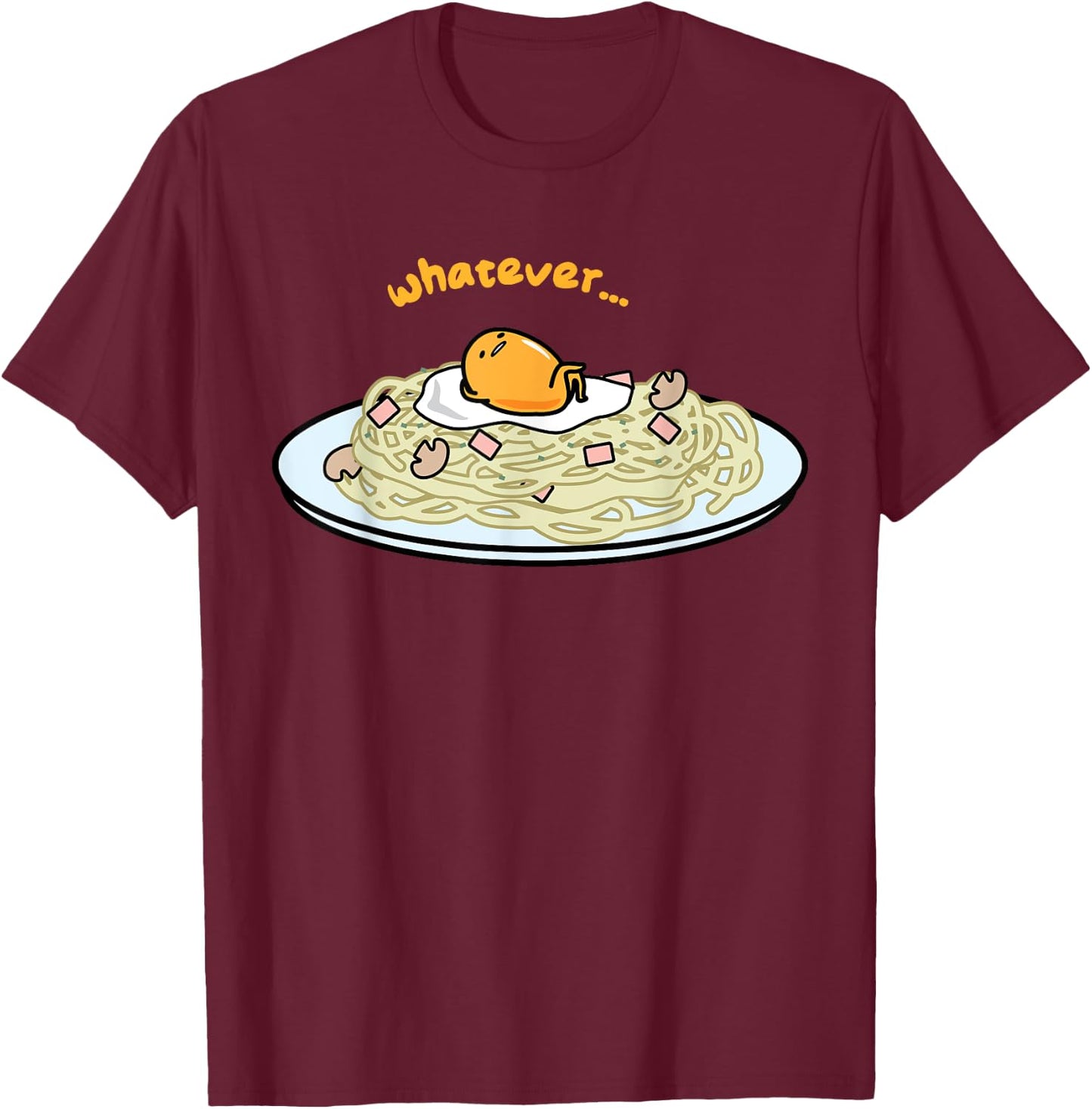 Gudetama "Whatever" Pasta Shirt T-Shirt - T-Shirt | Maroon