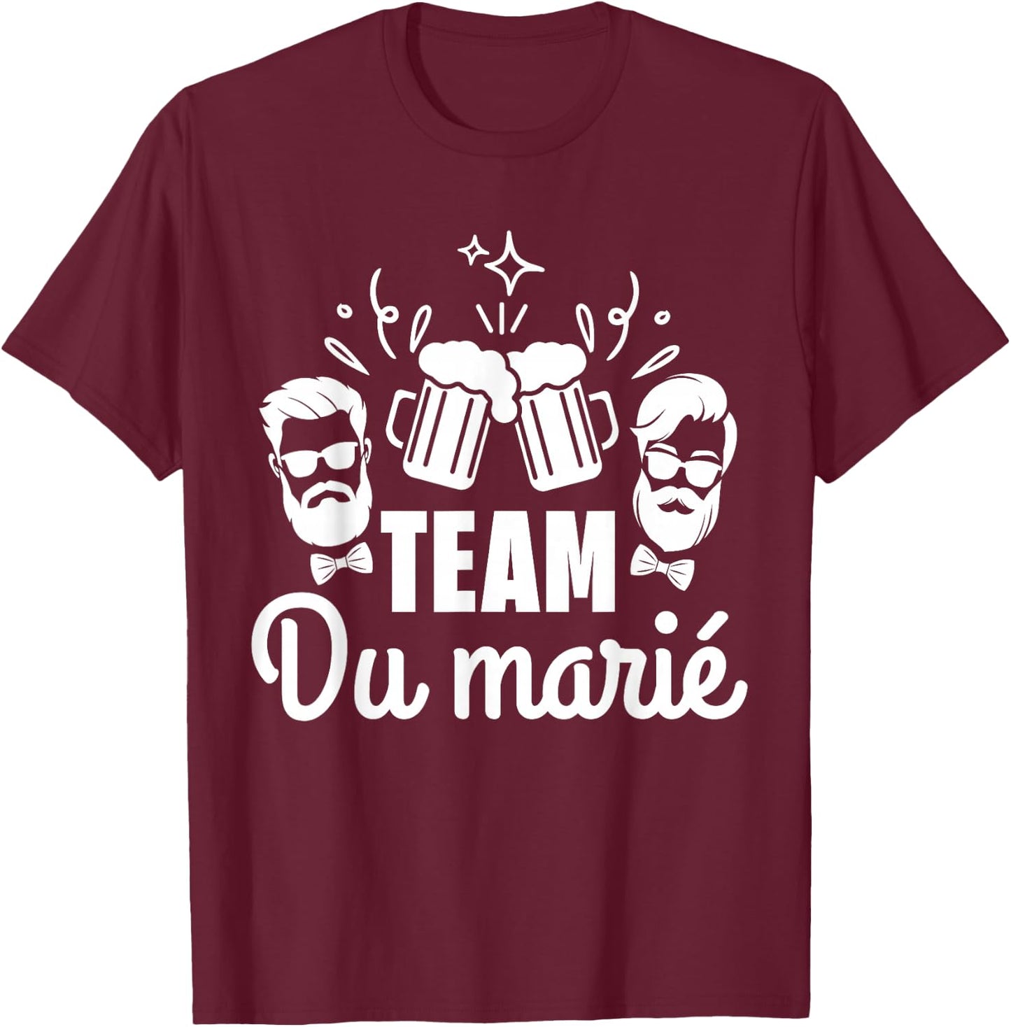 Men's Team of the Groom Wedding Funny EVG Team of the Groom Humour , Black, S T-Shirt - T-Shirt | Maroon