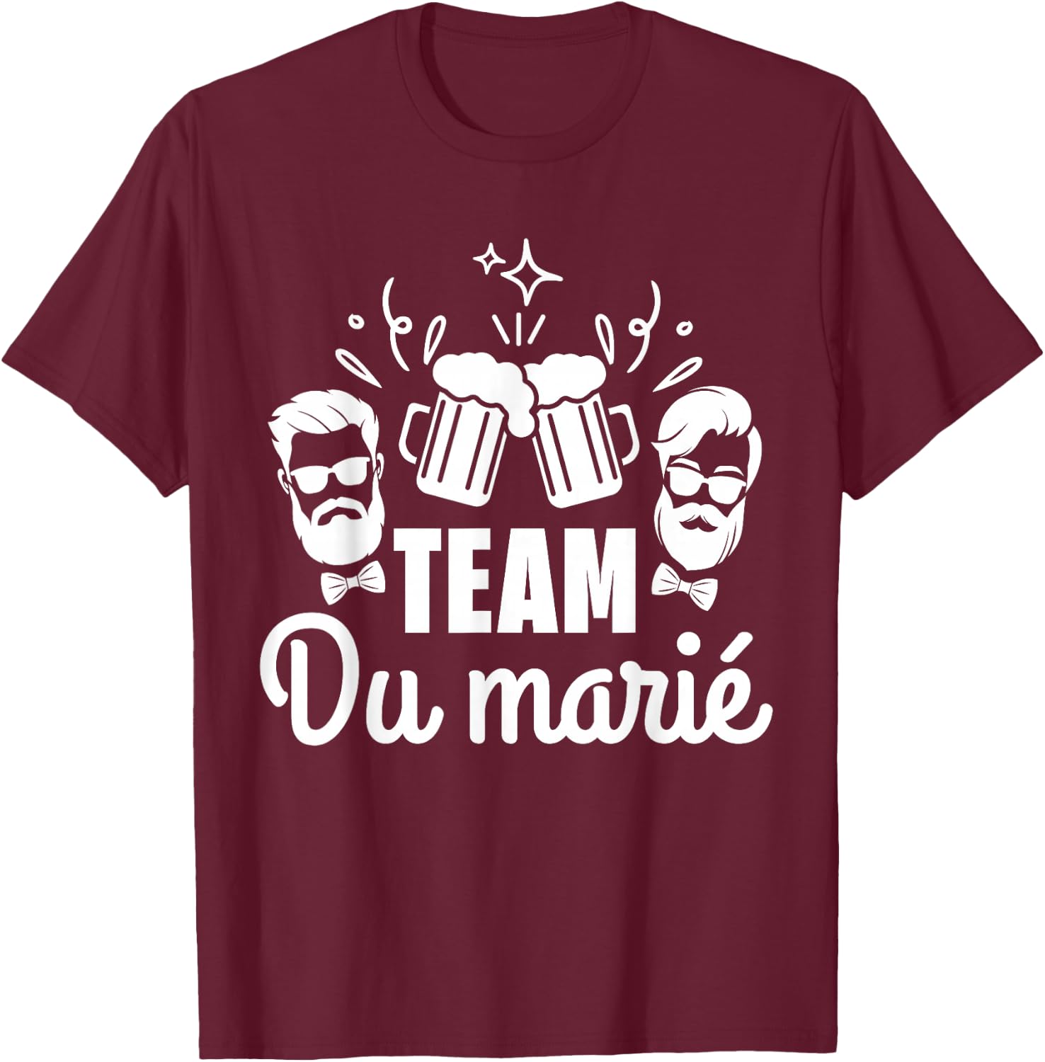 Men's Team of the Groom Wedding Funny EVG Team of the Groom Humour , Black, S T-Shirt - T-Shirt | Maroon