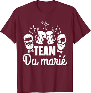 Men's Team of the Groom Wedding Funny EVG Team of the Groom Humour , Black, S T-Shirt - T-Shirt | Maroon