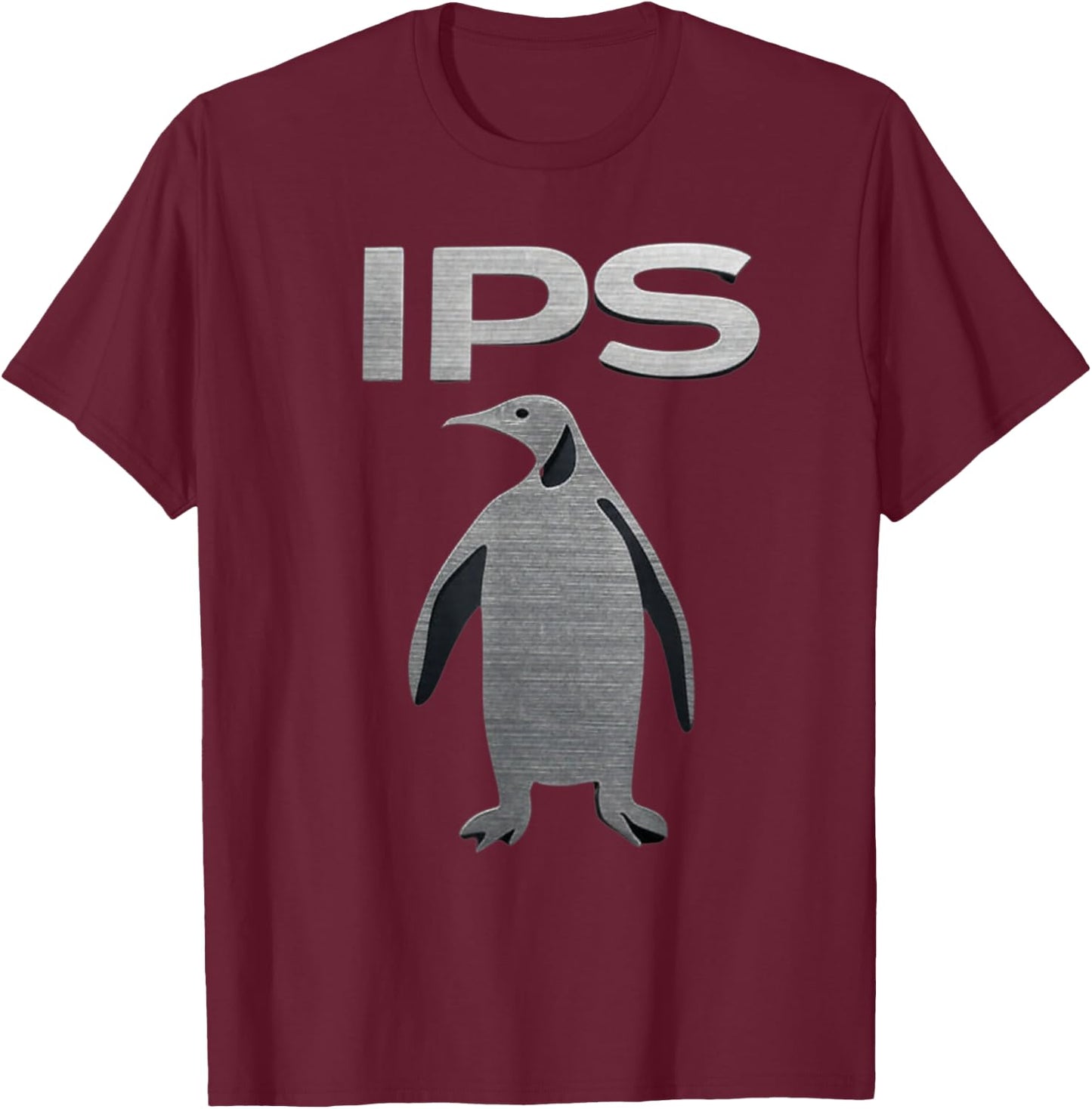 IPS Metal Cutout Design Penguins Infinite Plane Society T-Shirt - T-Shirt | Maroon