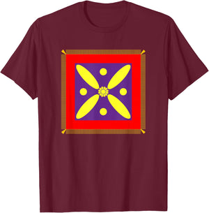 Derafsh Kaviani Lotus Flower Iranian History Flag Badge , black T-Shirt - T-Shirt | Maroon