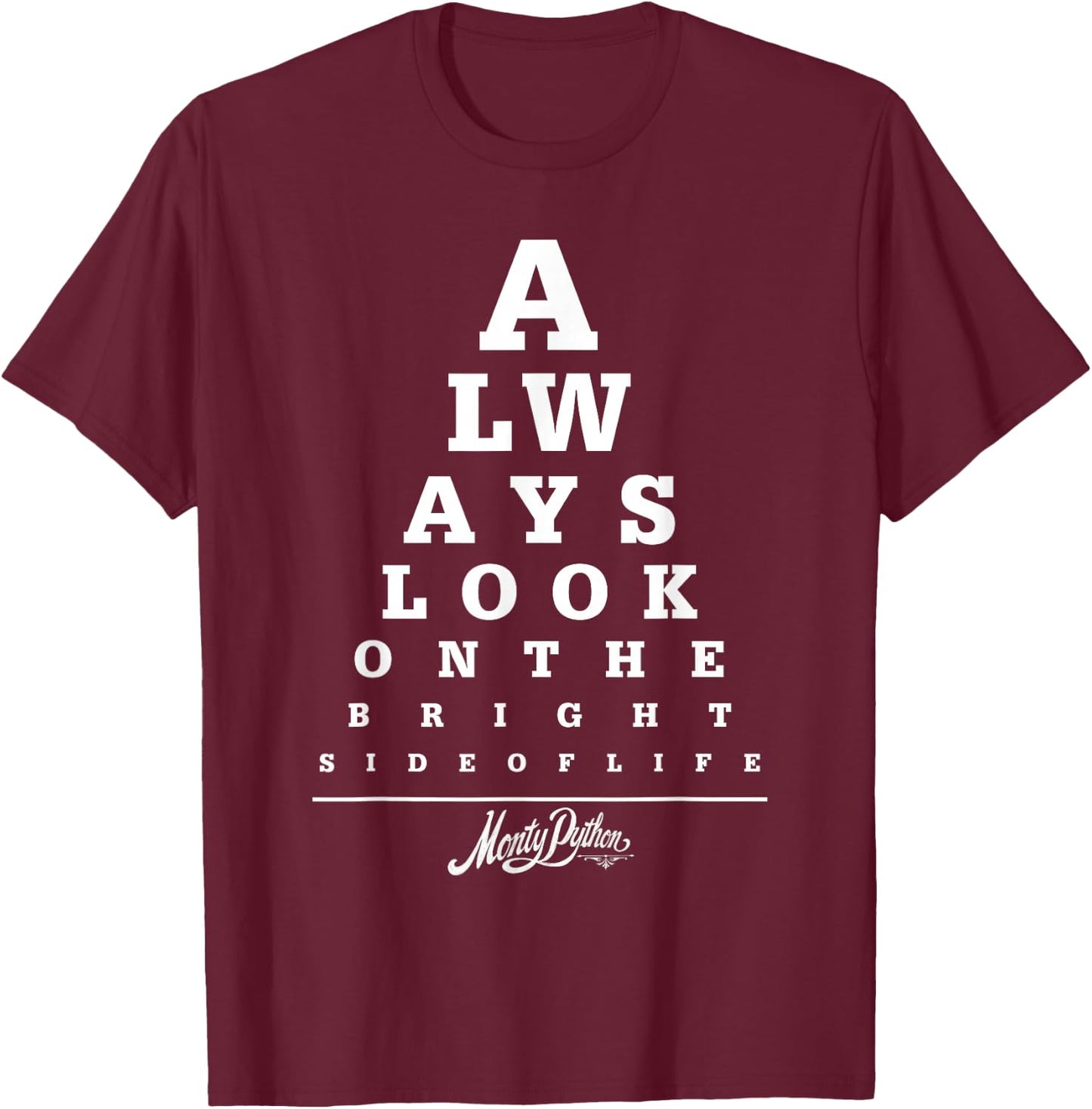 Monty Python Official Bright Side Eye Test , black T-Shirt - T-Shirt | Maroon