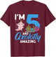Kids I'm 5 and axolotly Amazing 5th Birthday Kids Axolotl T-Shirt - T-Shirt | Maroon