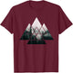 Wald Natur Quadrat Minimalismus Klimaschutz Mountain Environment Tree T-Shirt - T-Shirt | Maroon