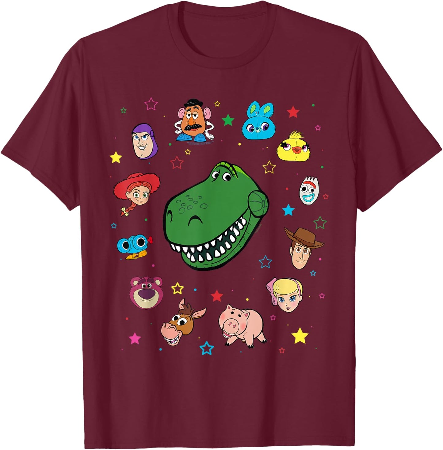 Disney and Pixar's Toy Story Rex Big Face Collage T-Shirt - T-Shirt | Maroon