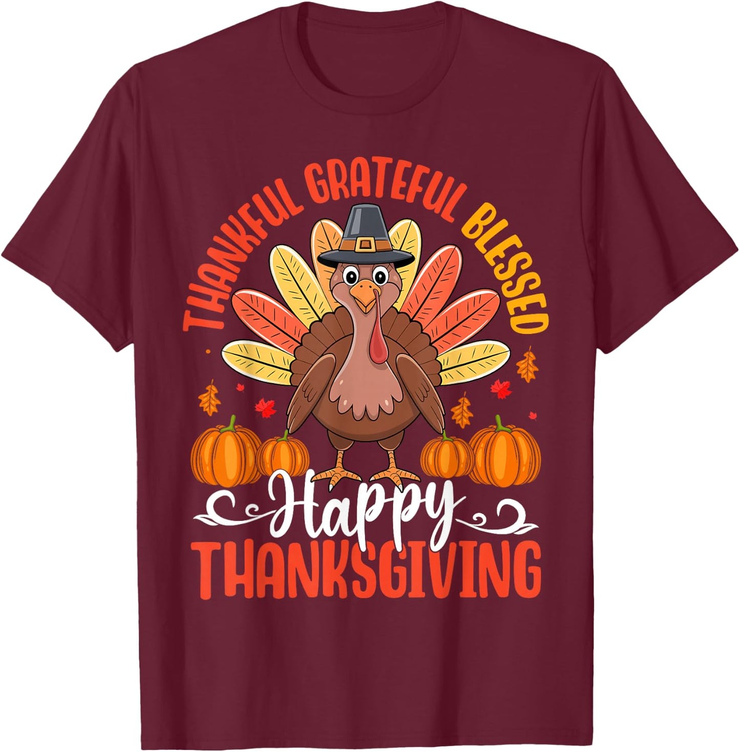 Thanksgiving Women Men Girl Funny Turkey Autumn Fall Family T-Shirt - T-Shirt | Maroon