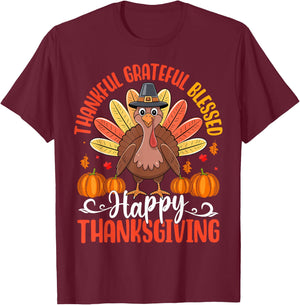 Thanksgiving Women Men Girl Funny Turkey Autumn Fall Family T-Shirt - T-Shirt | Maroon