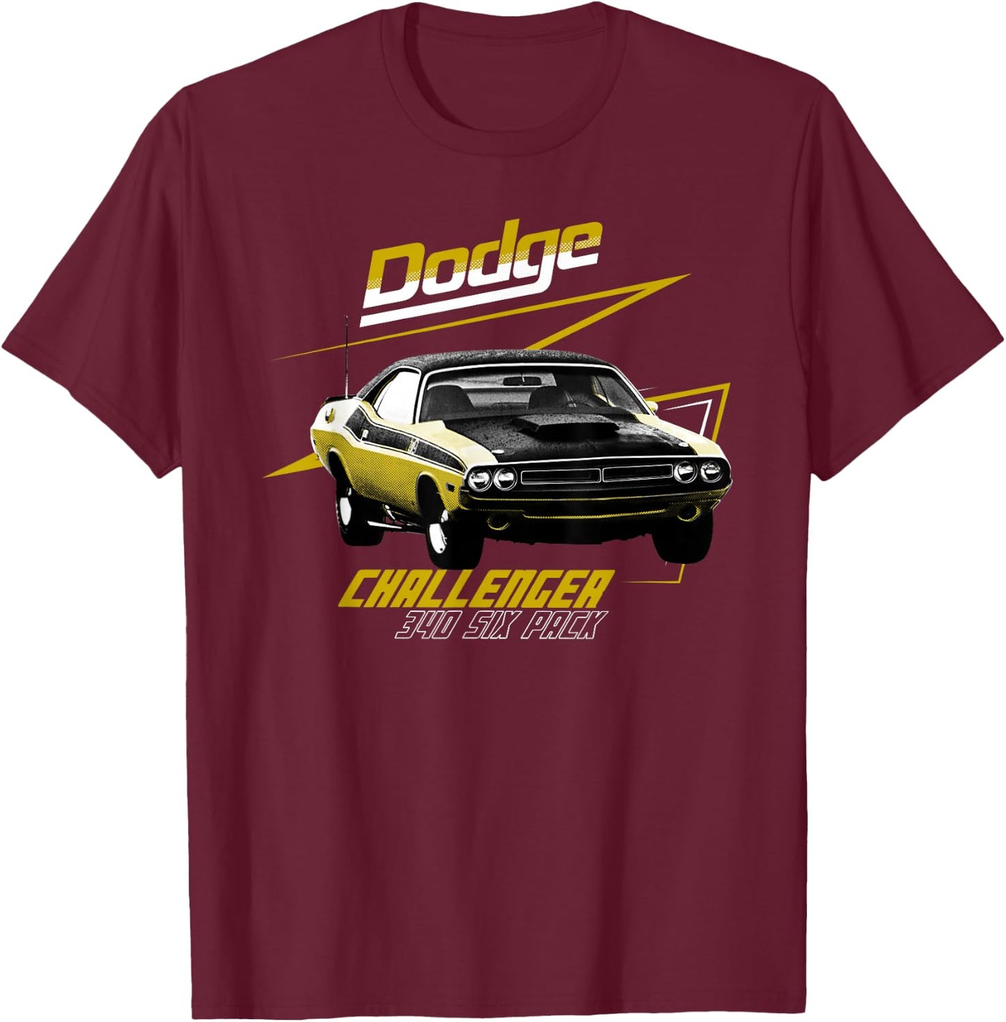Dodge Challenger 340 Pack of 6, Black, S T-Shirt - T-Shirt | Maroon